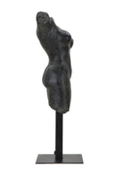 Scultura Museum Woman 19x17x50 cm in Poliresina e Ferro Nero-2