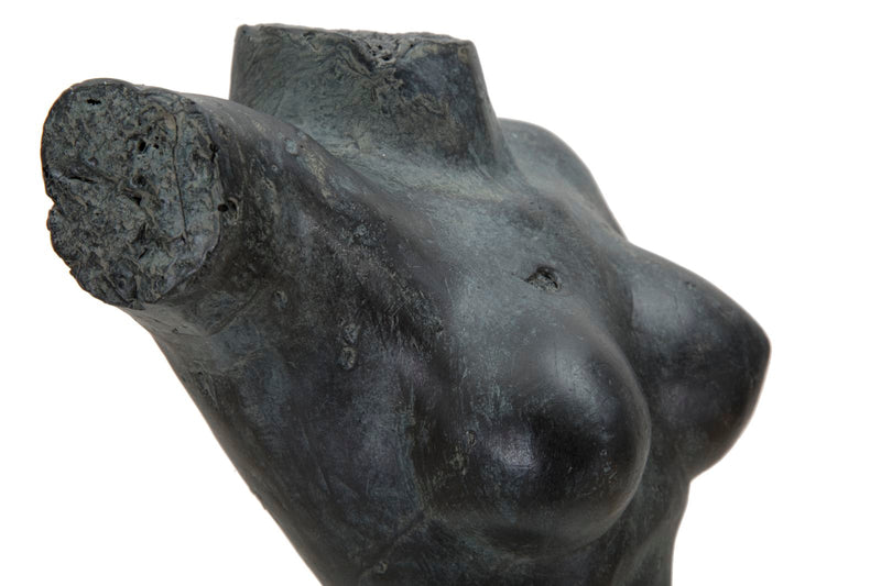 Scultura Museum Woman 19x17x50 cm in Poliresina e Ferro Nero-3