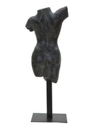 Scultura Museum Woman 19x17x50 cm in Poliresina e Ferro Nero-4