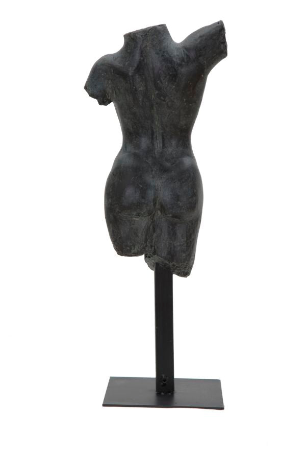 Scultura Museum Woman 19x17x50 cm in Poliresina e Ferro Nero-4