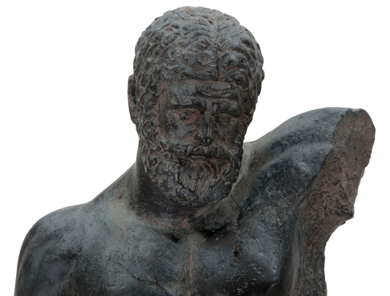 Scultura Museum Man 26x22x57,5 cm in Poliresina e Ferro Nero-2