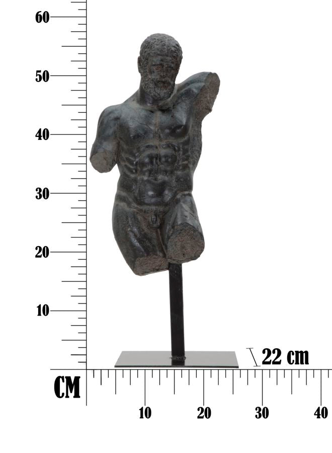Scultura Museum Man 26x22x57,5 cm in Poliresina e Ferro Nero-7