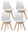 Set mit 4 Stühlen 48,5 x 47 x 81,5 cm in weißem Kunstleder