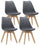 Set mit 4 Stühlen 48,5 x 47 x 81,5 cm in grauem Kunstleder