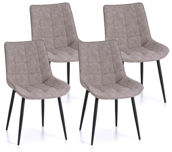 sconto Set mit 4 Stühlen 49 x 52 x 85 cm aus taubengrauem Kunstleder