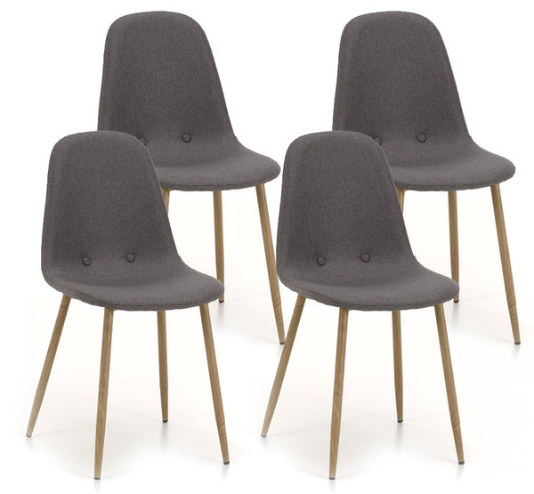 Set mit 4 Stühlen 43,5 x 41,5 x 87,5 cm in grauem Stoff sconto