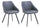 Set mit 2 Stühlen 51 x 44 x 77 cm in grauem Kunstleder