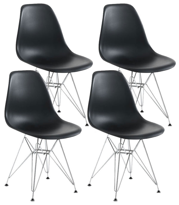 Set mit 4 Stühlen 46,5 x 48 x 80,5 cm aus schwarzem Polypropylen prezzo