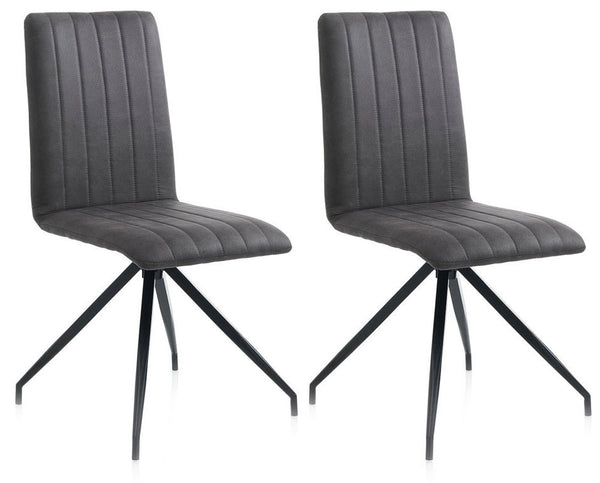 Set mit 2 Stühlen 44 x 50 x 90,5 cm in grauem Kunstleder acquista