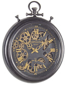 Orologio da Parete 40x6,7x50 cm in Acciaio e Vetro Engrenage-1