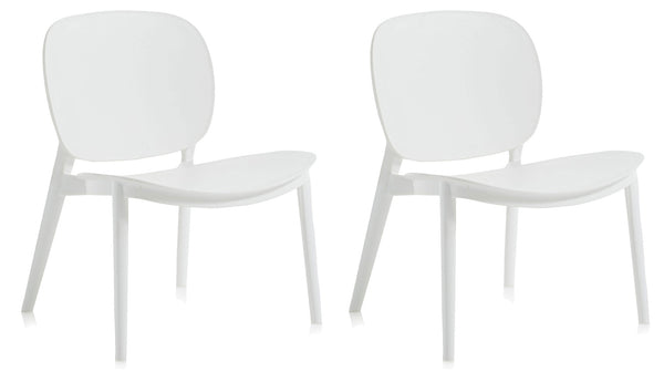 online Set mit 2 Stühlen 58x48,5x71 cm aus weißem Polypropylen