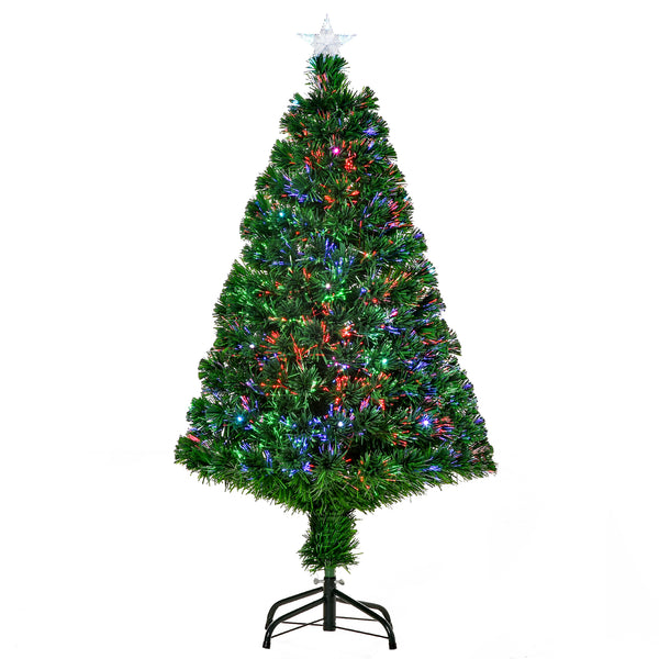 Künstlicher Weihnachtsbaum 120 cm 130 Zweige aus Glasfaser und PVC und 16 LED-Leuchten prezzo