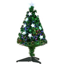 Albero di Natale Artificiale 90 cm 90 Rami in PVC e Fibra Ottica con 12 LED -1
