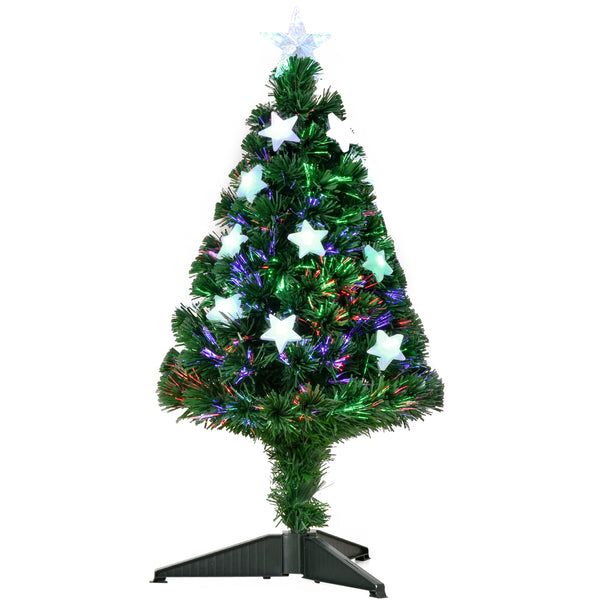 Künstlicher Weihnachtsbaum 90 cm 90 Zweige aus PVC und Glasfaser mit 12 LEDs prezzo