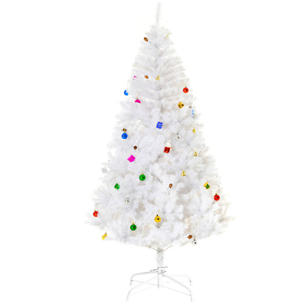 Künstlicher Weihnachtsbaum 180 cm 930 Geschmückte Zweige Weiß sconto