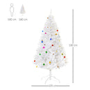 Albero di Natale Artificiale 180 cm 930 Rami Addobbato Bianco -3