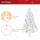 Albero di Natale Artificiale 180 cm 930 Rami Addobbato Bianco -6