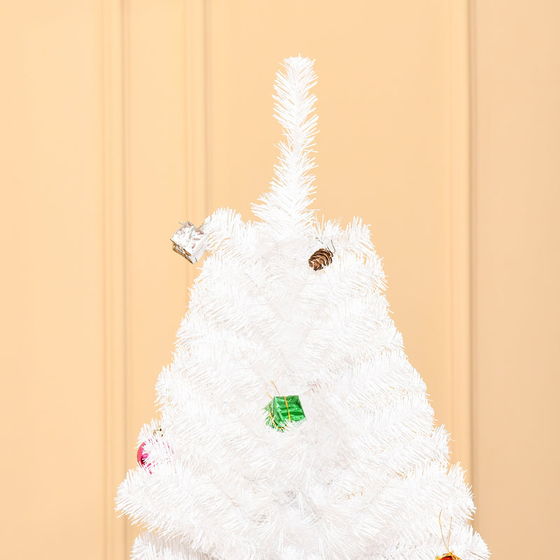 Albero di Natale Artificiale 180 cm 930 Rami Addobbato Bianco -8