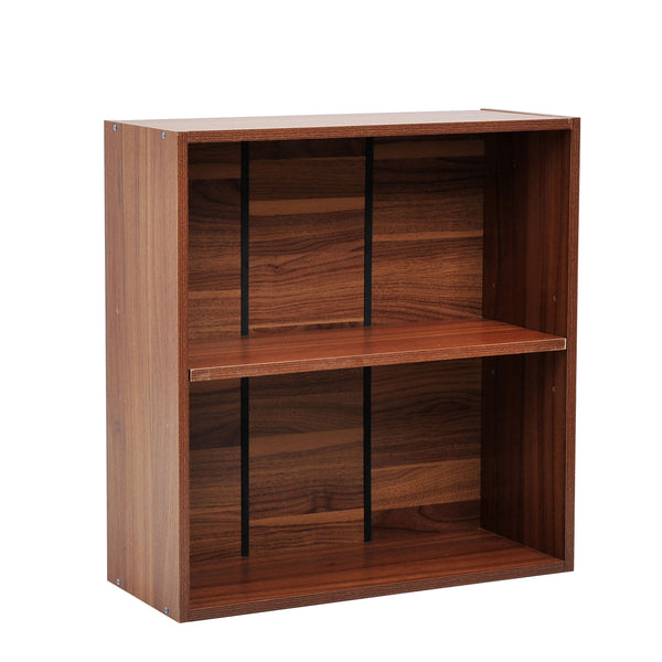 sconto Bücherschrank mit Regalen aus Nussbaumholz 60x24x63 cm