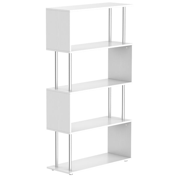prezzo Modernes Design-Bücherregal mit 4 weißen Regalen 80 x 30 x 145 cm