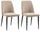 Set mit 2 Stühlen 46x52x87 cm in sandfarbener Mikrofaser