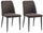 Set mit 2 Stühlen 46 x 52 x 87 cm in brauner Mikrofaser