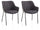 Set mit 2 gepolsterten Stühlen 80 x 54 x 84 cm in schwarzem Stoff
