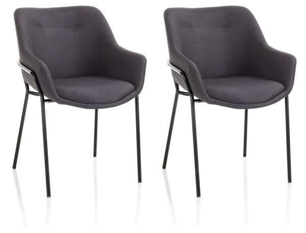 Set mit 2 gepolsterten Stühlen 80 x 54 x 84 cm in schwarzem Stoff sconto