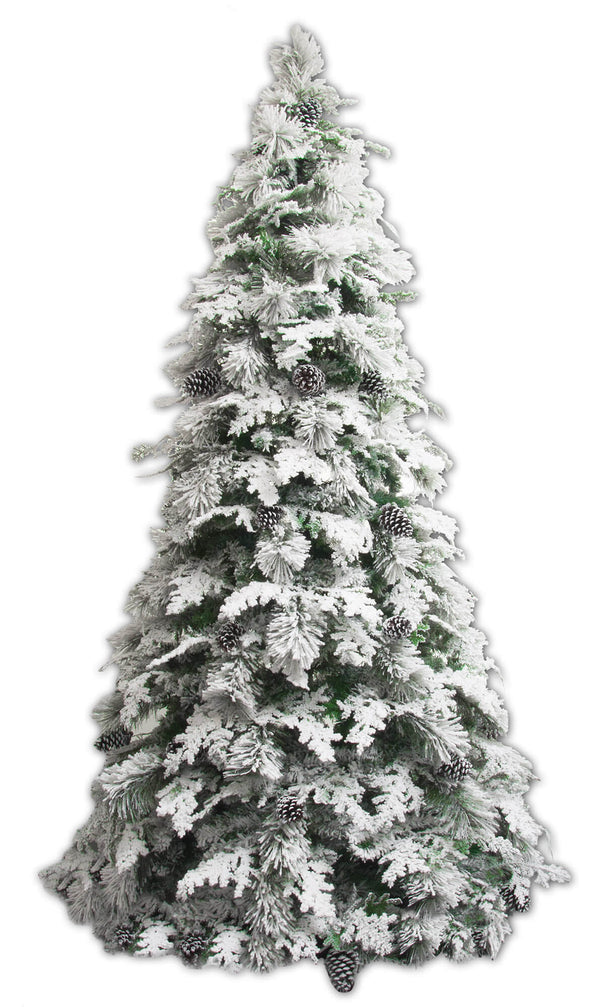 sconto Schneebedeckter künstlicher Weihnachtsbaum 272 Äste mit Tannenzapfen Andover Green Verschiedene Größen