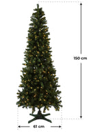 Albero di Natale Artificiale con LED Apertura ad Ombrello Kentucky Slim Verde Varie Misure-3
