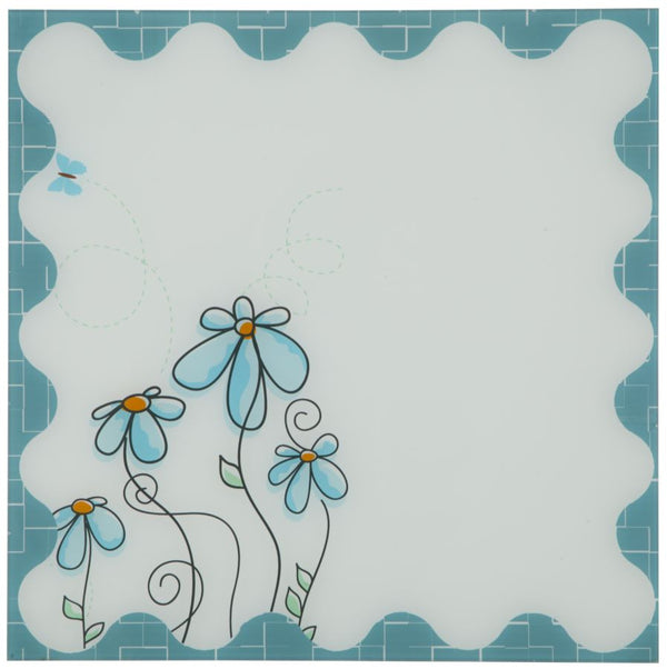 Glastafel mit Blumenmarker 50x1x50 cm Glas sconto