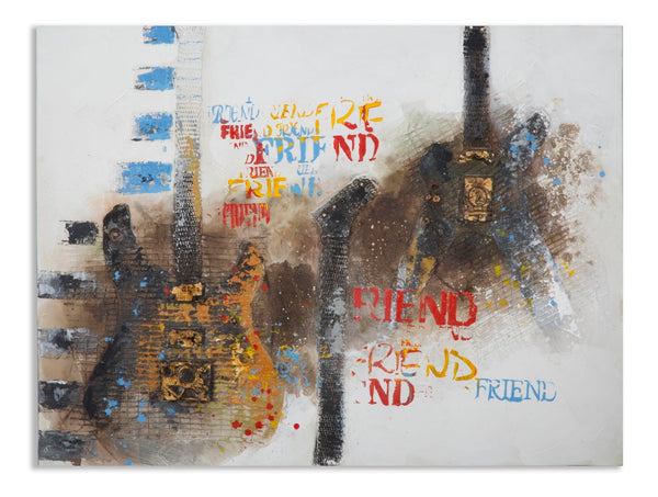 Gemalt auf Leinwand Guitars Art 120x3,5x90 cm in Holz und Leinwand online