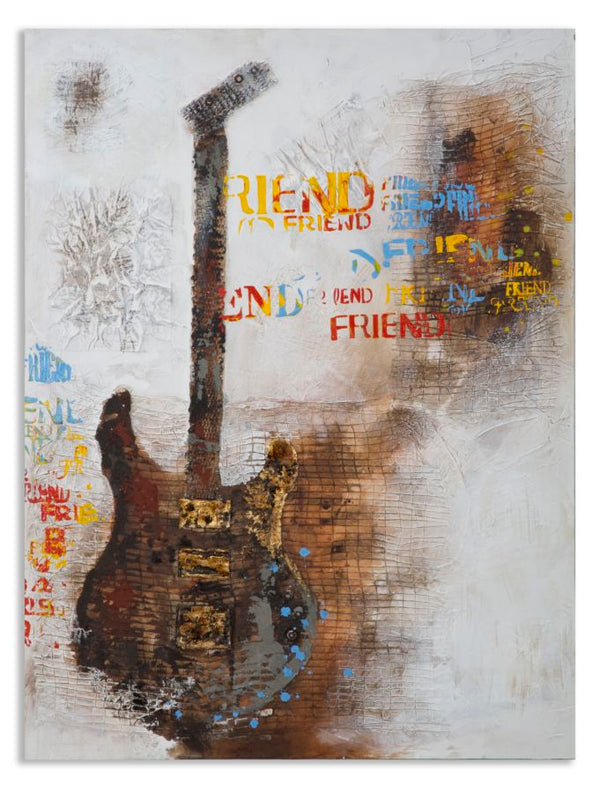 acquista Malerei auf Leinwand Guitar Art 90x3,5x120 cm in Holz und Leinwand