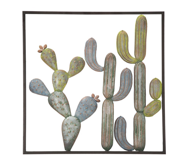 online Cactus-Frame Panel 50x1,3x50 cm in Eisengrün und Blau