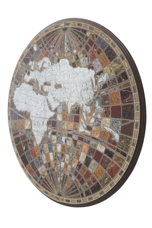 Pannello Bizantino Map Ø125x3,5 cm in Ferro Multicolor-3