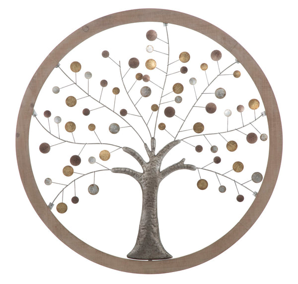 sconto Wandpaneel Tree of Life Mirror New Ø80x2 cm aus Eisen und MDF
