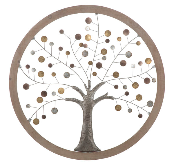prezzo Wandpaneel Tree of Life Mirror New Ø80x2 cm aus Eisen und MDF
