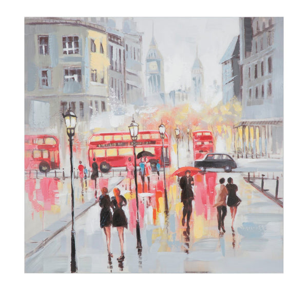 Gemalt auf Leinwand Rain London 100x3x100 cm in Holz und Leinwand online