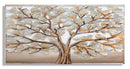 Dipinto Alluminio Albero 120x3,8x60 cm in Legno di Pino Metallo e Canvas-1