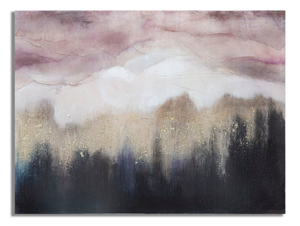 Malerei auf Leinwand Pink Mountain 80x2,7x60 cm in Kiefernholz und mehrfarbiger Leinwand acquista