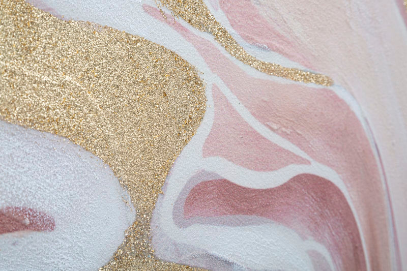 Dipinto su Tela Pinkly 80x2,8x80 cm in Legno di Pino e Canvas Multicolor-4