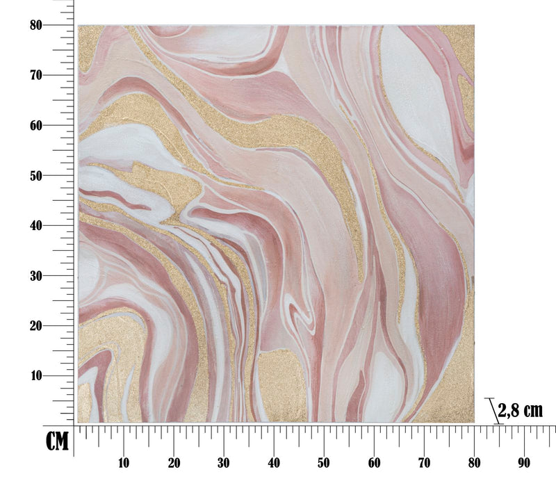 Dipinto su Tela Pinkly 80x2,8x80 cm in Legno di Pino e Canvas Multicolor-6