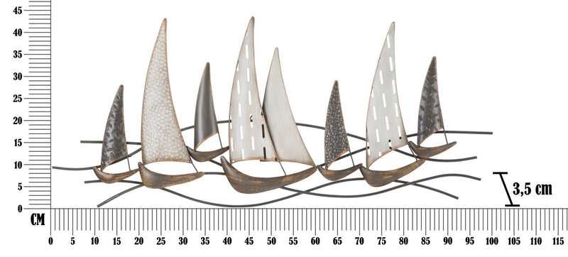 Pannello Regata New 100x3x44 cm in Ferro Multicolor-6