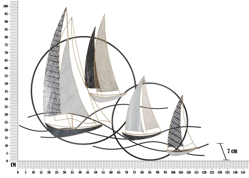 Pannello Vela 123x7x100 cm in Ferro Multicolor-6