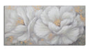 Dipinto su Tela Bianco/Oro Flower 140x3,7x70 cm in Legno di Pino e Canvas Multicolor-1