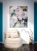 Dipinto su Tela Pink Flowy 80x3,7x100 cm in Legno di Pino e Canvas Multicolor-6