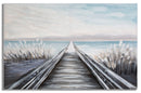 Dipinto su Tela Pontile 120x3,8x80 cm in Legno di Pino e Canvas Multicolor-1