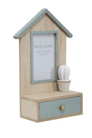 Cornice Cactus con Cassetto 20,5x8,5x31 cm MDF e Vetro Grigio-1