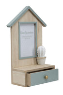 Cornice Cactus con Cassetto 20,5x8,5x31 cm MDF e Vetro Grigio-3