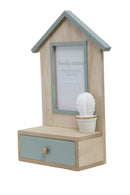 Cornice Cactus con Cassetto 20,5x8,5x31 cm MDF e Vetro Grigio-4